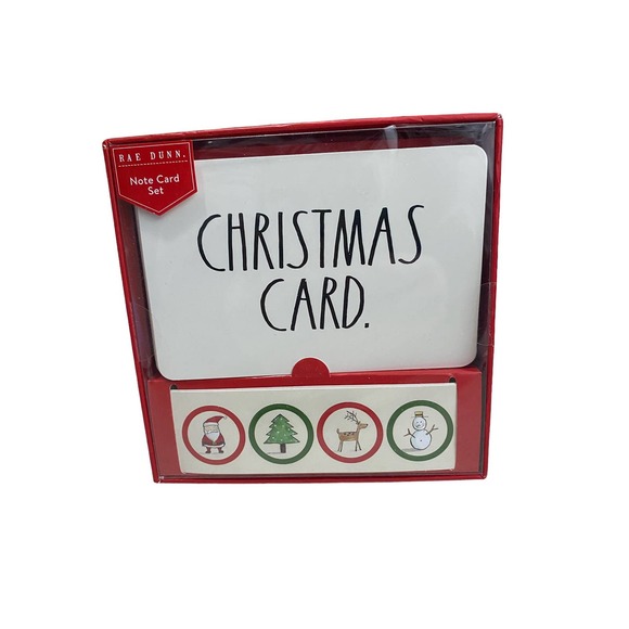 Rae Dunn Party Supplies Rae Dunn Christmas Card 2 Note Card Set With Envelopes And Stickers
